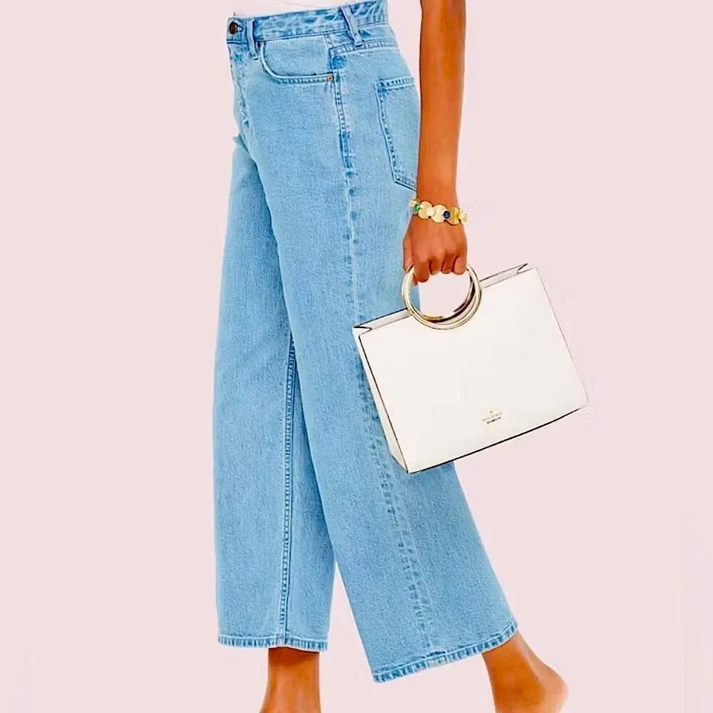 KATE SPADE Jeans Wide Leg Denim Cropped Jeans Size 30